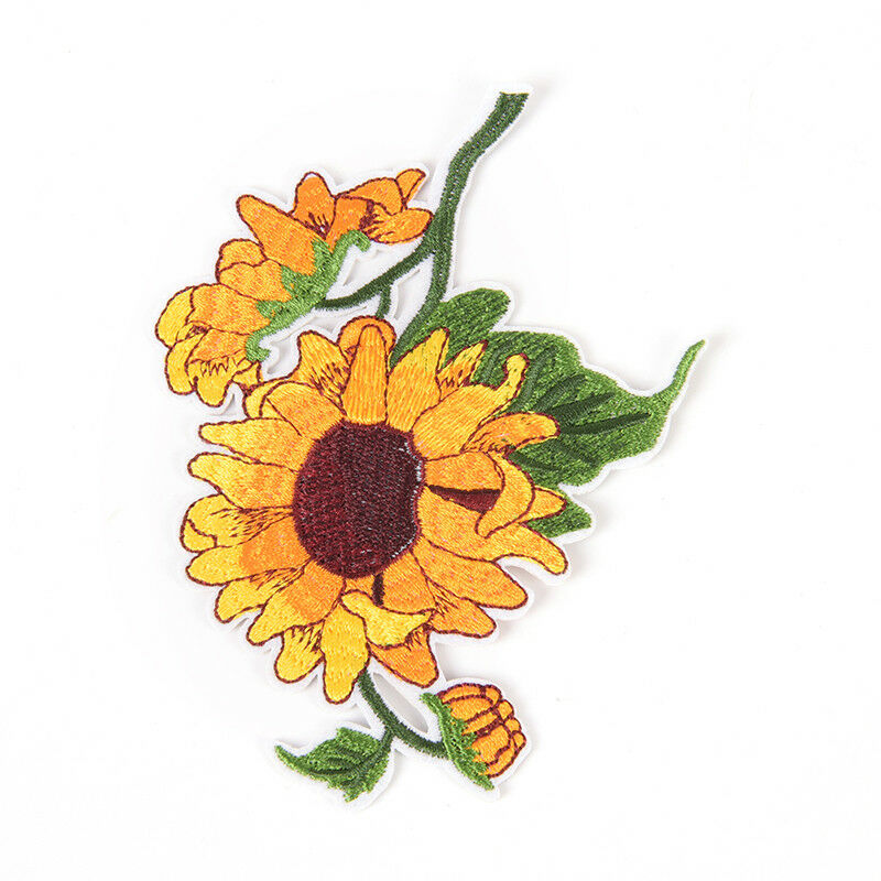 sunflower iron on patch embroidered clothes patch for clothing garment app.l8