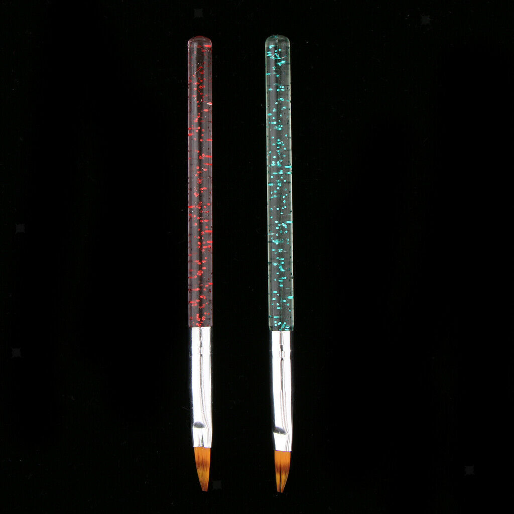 2Pcs Pro Nail Art Acrylic Brushes Set Dotting Painting Pens Manicure Tools