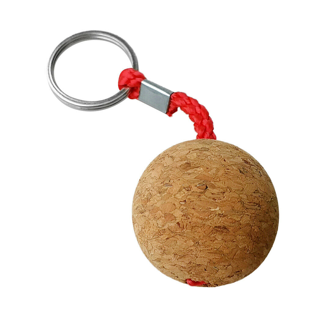 Safety 35mm Floating Cork Keyring Single Ball Key Ring Keychain Marine Sailing