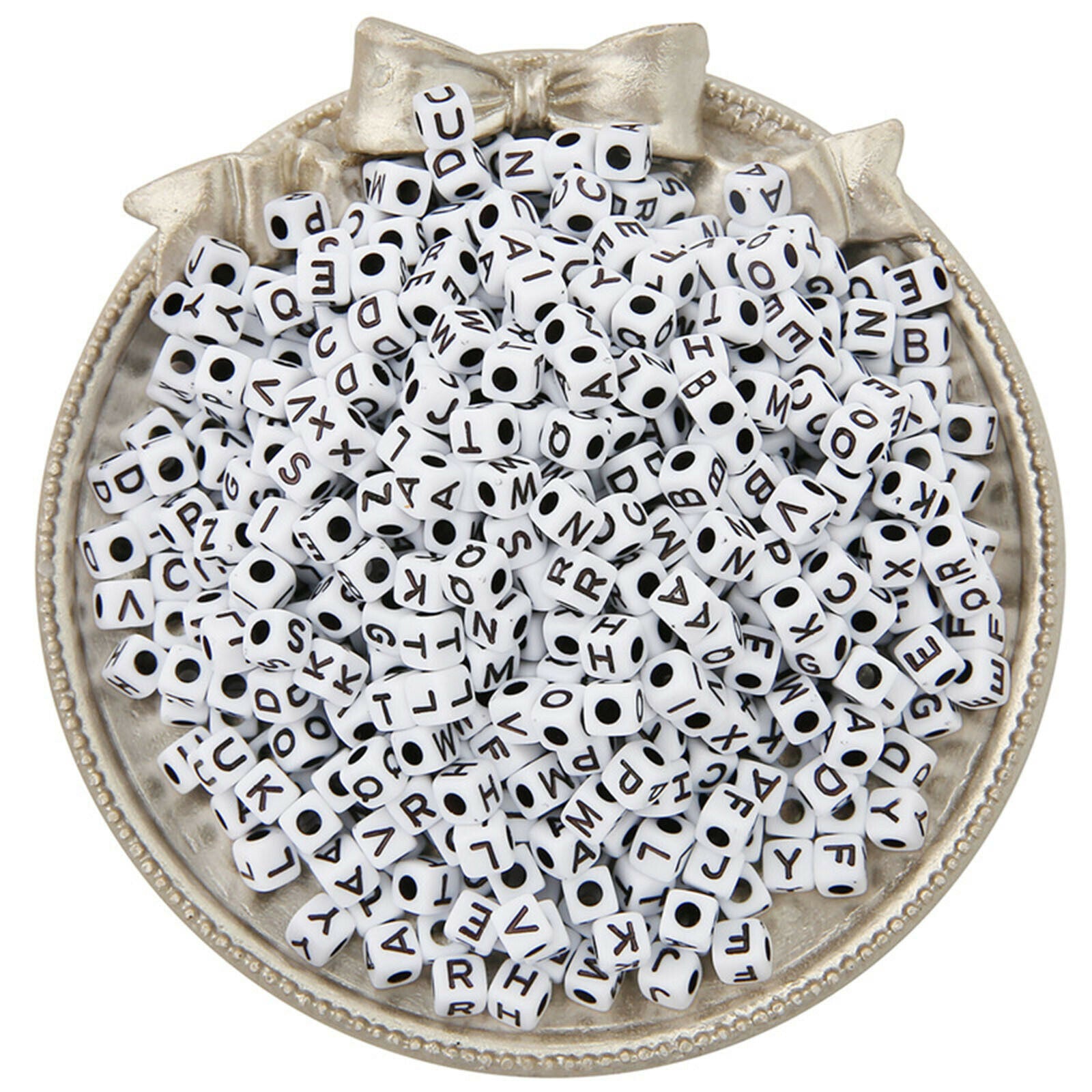 1200 Pieces 5mm Cube Acrylic A-Z Alphabet Letters Beads DIY for Key Chains
