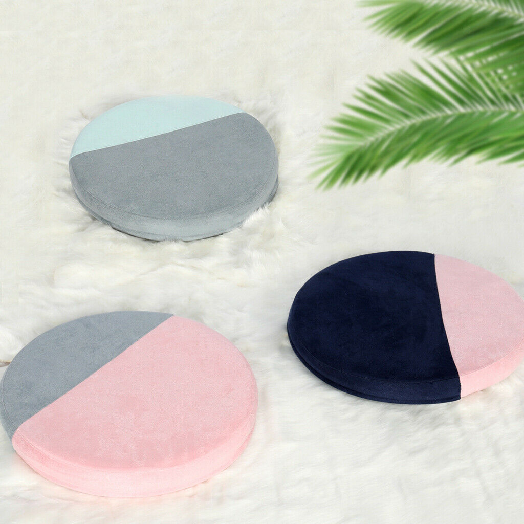 Round Chair Cushion Seat Pad Soft Breathable Bay Window Cushion  Grey Green