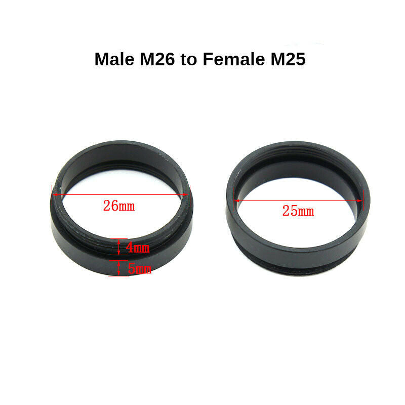 Female M25 Nikon Leica HC PL to Male M26 Olympus Objective Microscope adapter