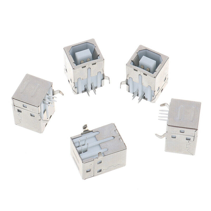 5Pcs 90 Degrees USB B Type Female Socket Connector for Printer Data Inter.l8