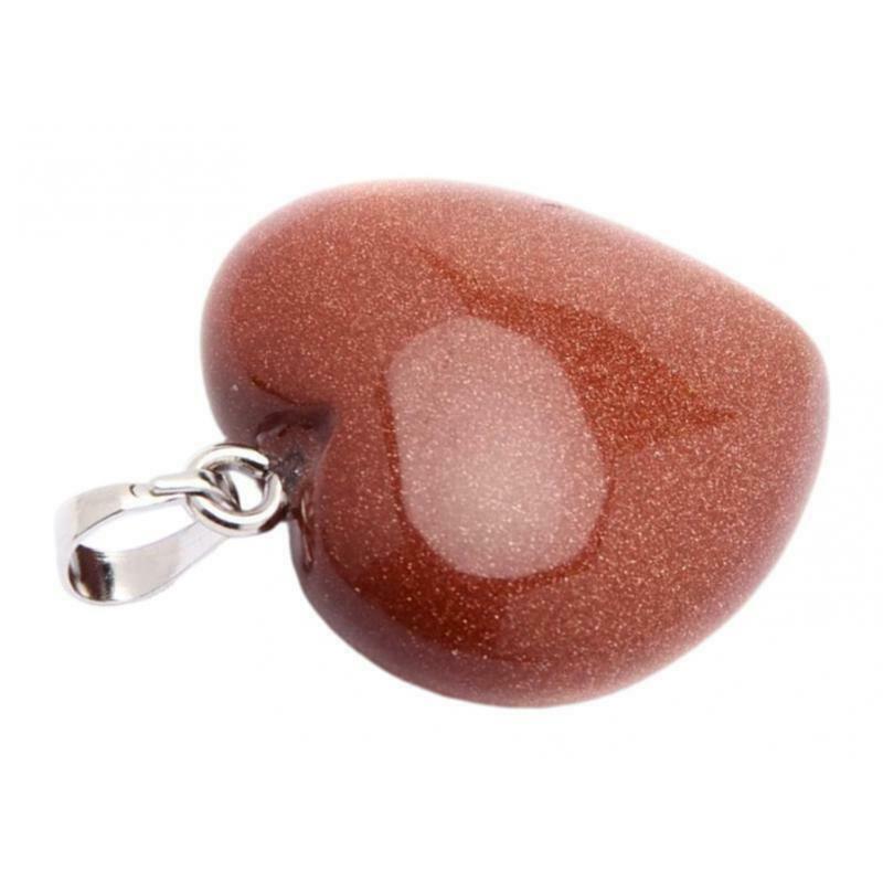 Natural Love Heart Stone Pendants Crystal Quartz Beads Charms DIY Crafts
