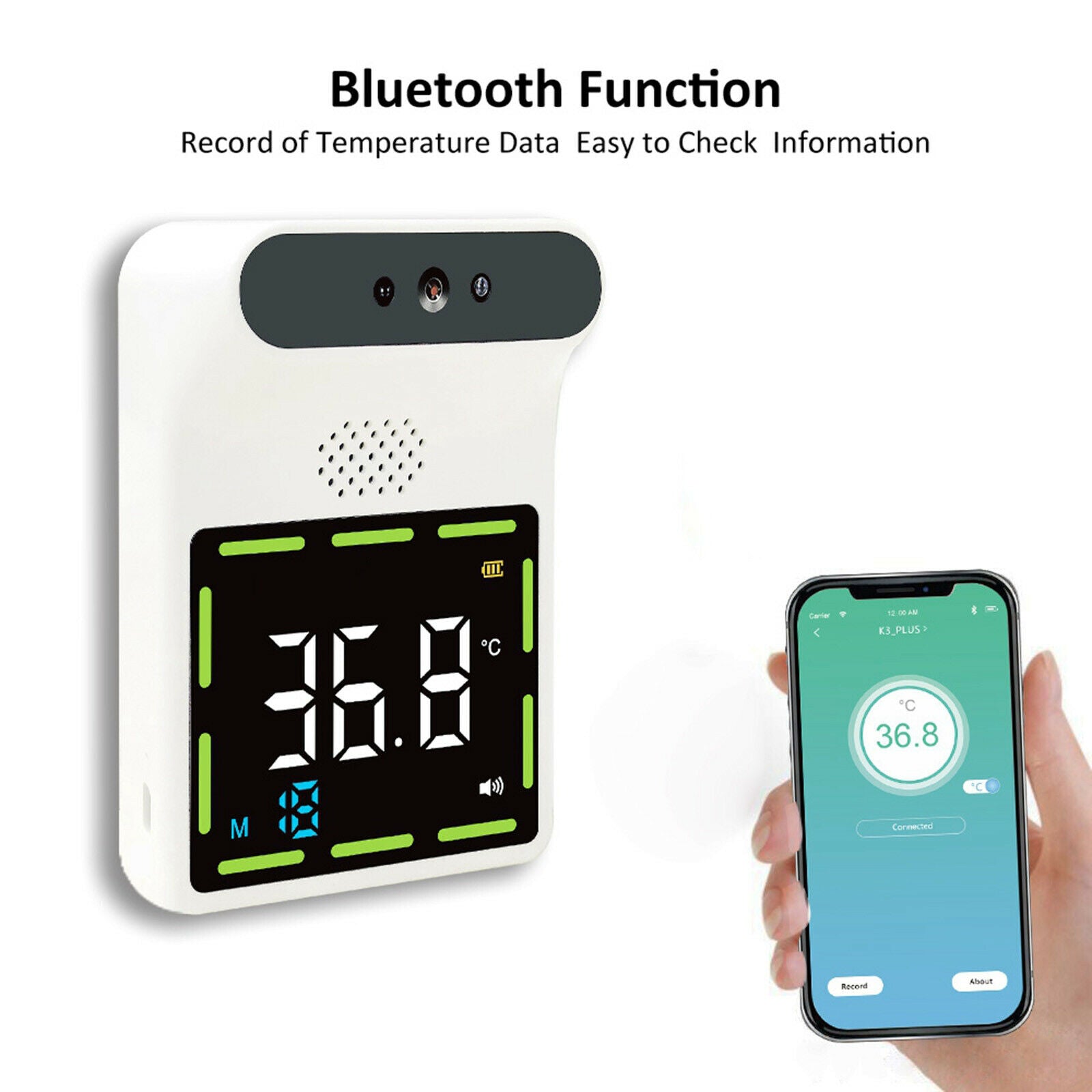 Non- Thermometer Temperature Display Wall Mounted Human Body