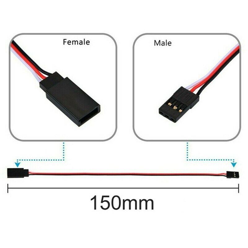 4X(25 Pcs JR Style Servo Extension Cable,Servo Cables,Male to Female JR PluI6I4)