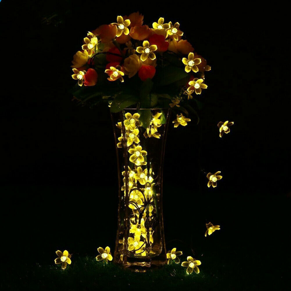 Fairy Wedding Party Garden Decor Solar Cherry  Flower XmasString Lights