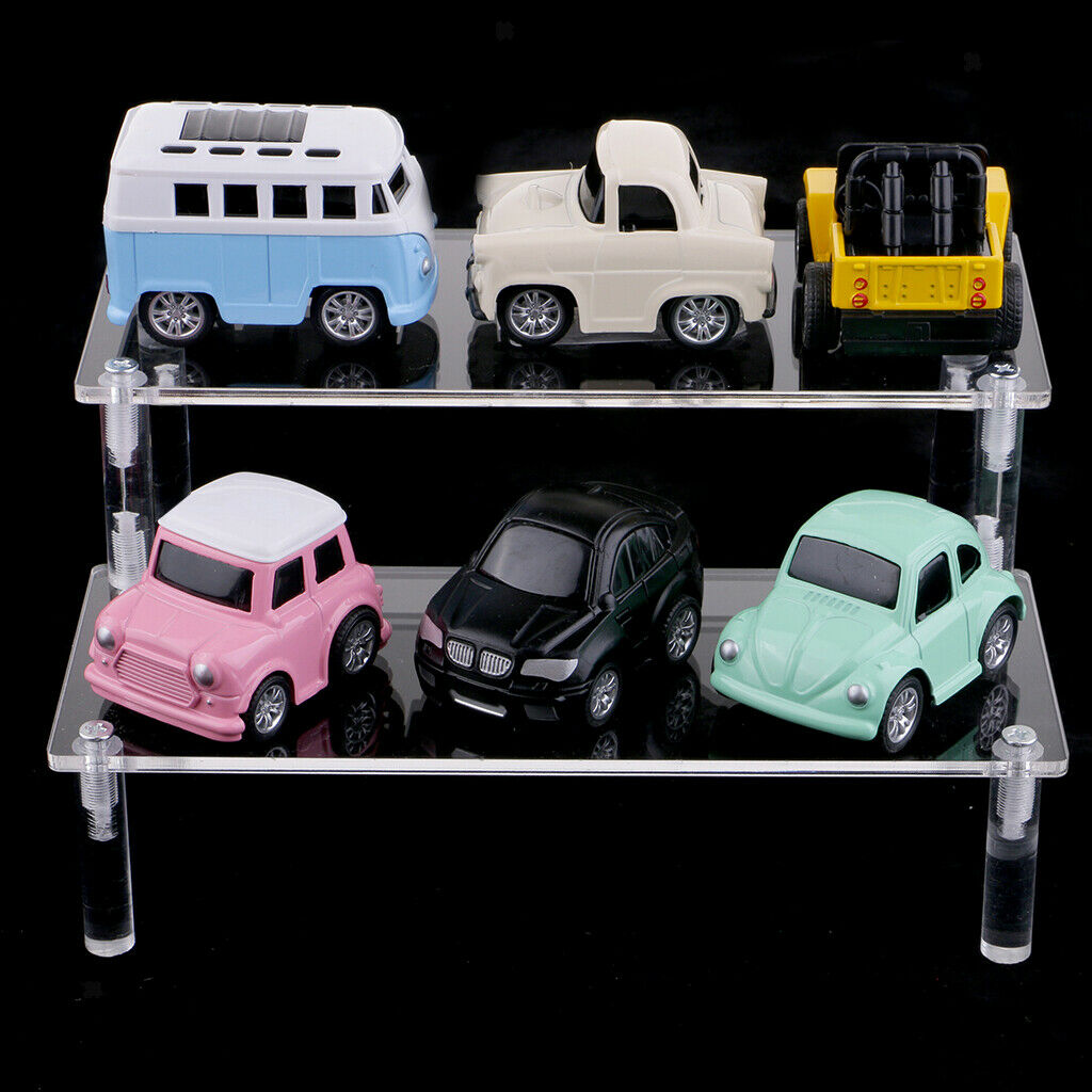 Transparent 2-Tier Acrylic Action Figures Character Car Toys Display Stand