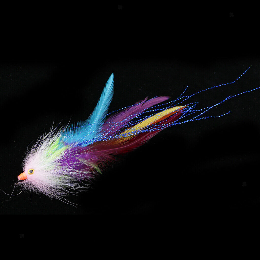 2 Pieces Fly Fishing Flies Big Streamer Assortment Vibrant Color Fishing Lures
