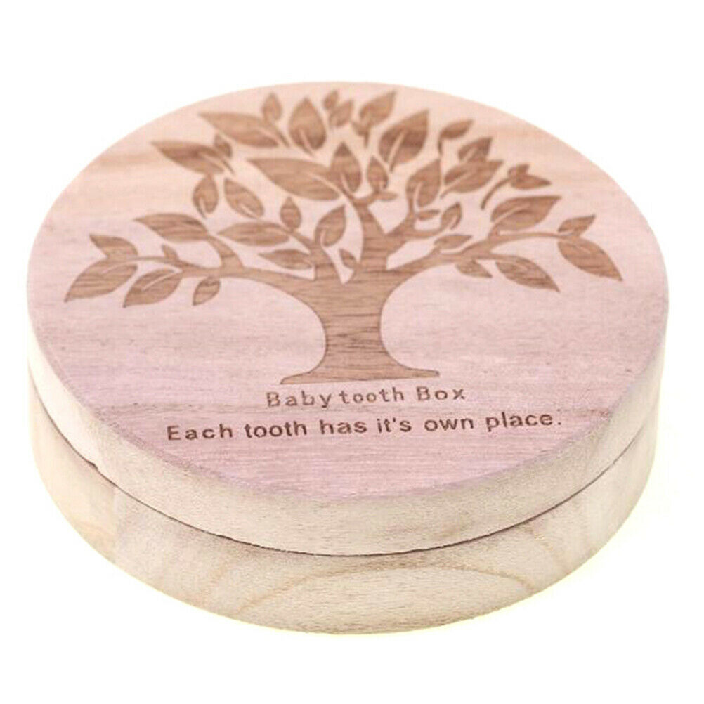 Baby Tooth Box Organizer Milk Teeth Wood Storage First Tooth Keepsake Baby Bo FG