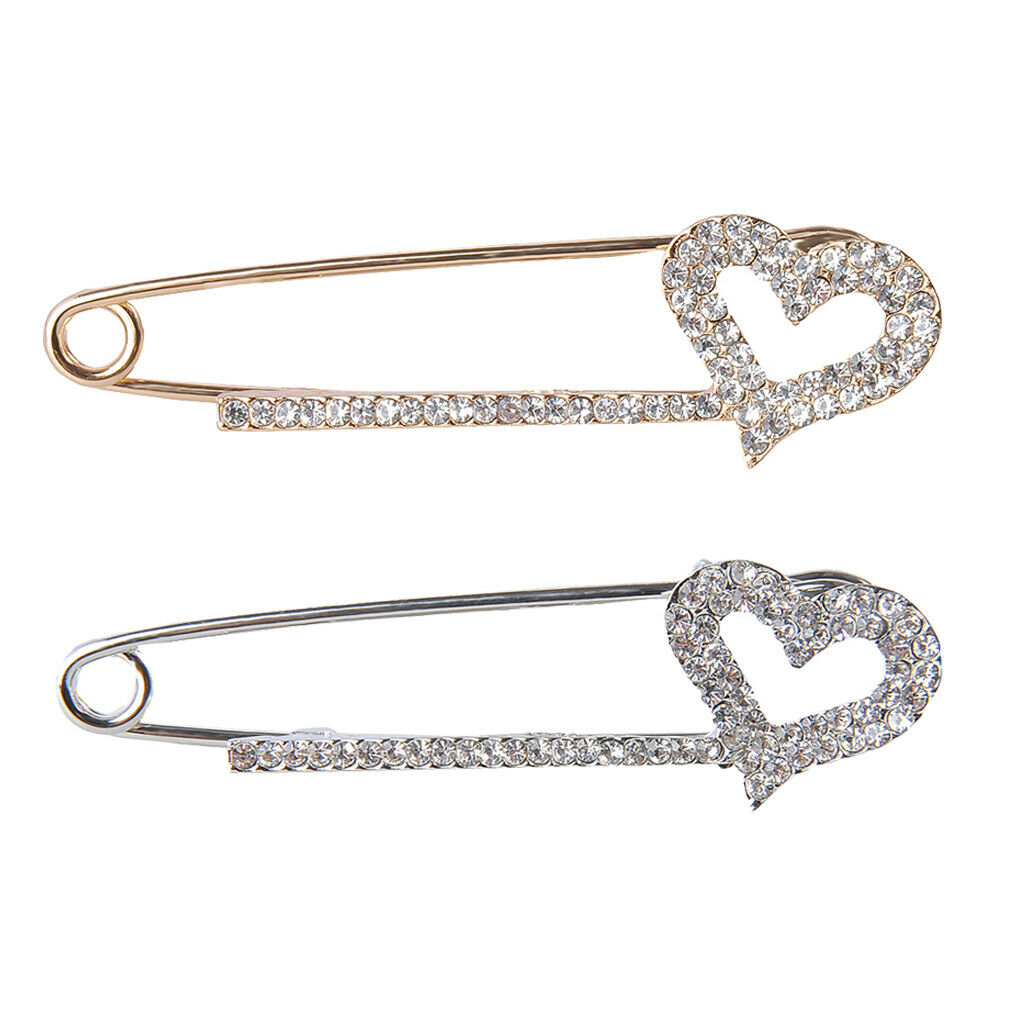 2 Pieces Jewelry Pins Brooch Pins with Crystal Rhinestone Collar
