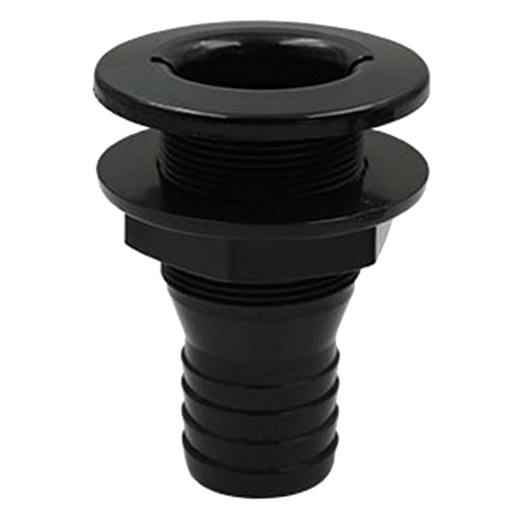Black Plastic 1-1/2'' Marine Thru-Hull Fittings Replacement Yacht Parts