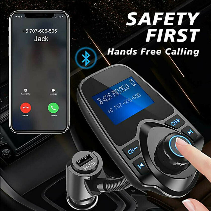 Car FM Transmitter Wireless Bluetooth Handsfree Kit MP3 Player USB Charger AUX