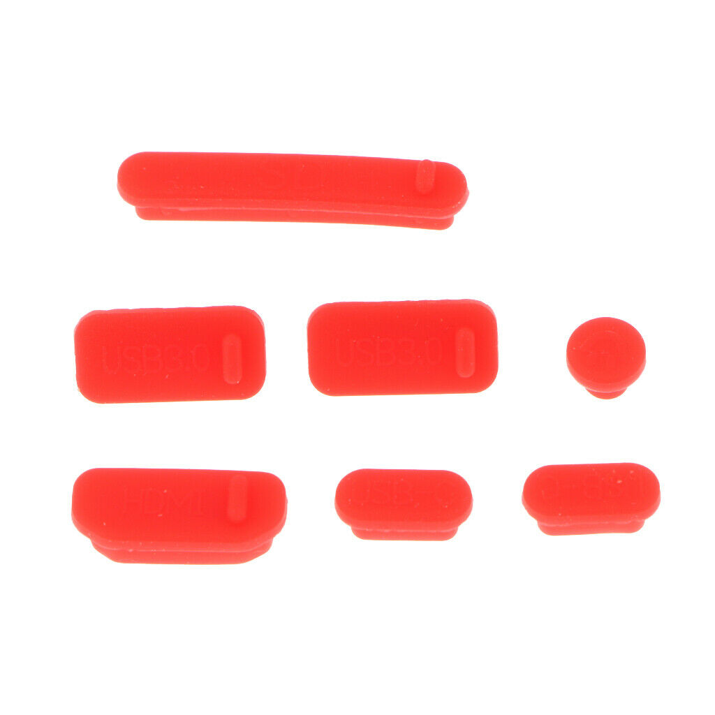 Red + White USB HDMI Audio Port Stopper Dustproof Cover Coverper For PC