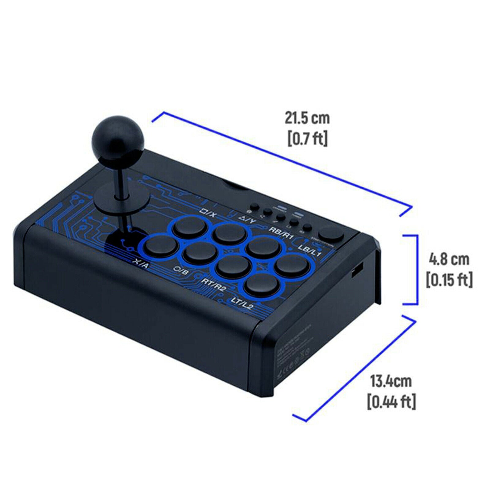 7-in-1 Arcade Fighting Game Joystick 8 Action Buttons and 8 Directional Stick