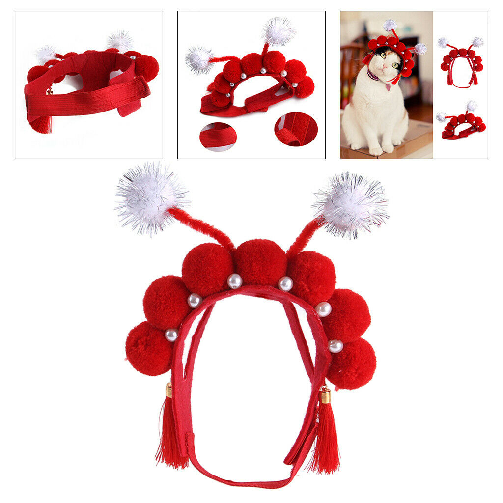 Pet Hat Chinese  Opera Costume Headgear Headdress Adjustable Kitten