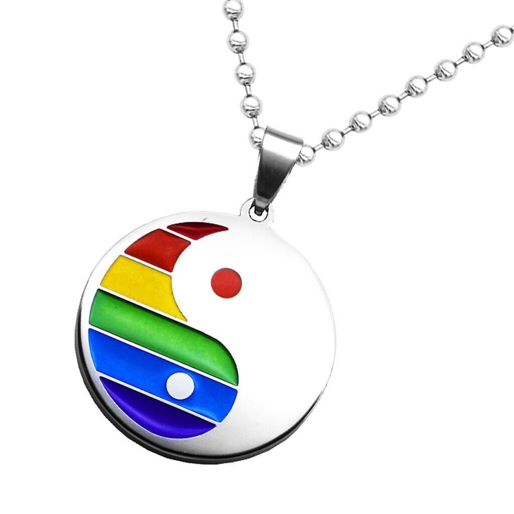 Stainless Steel Yin Yang Pendant Necklace Unisex Jewelry