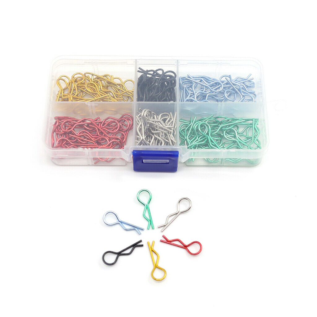 180Pcs Body Shell R Shape Clips with Storage Case for 1:10 1:12 RC Car Accs