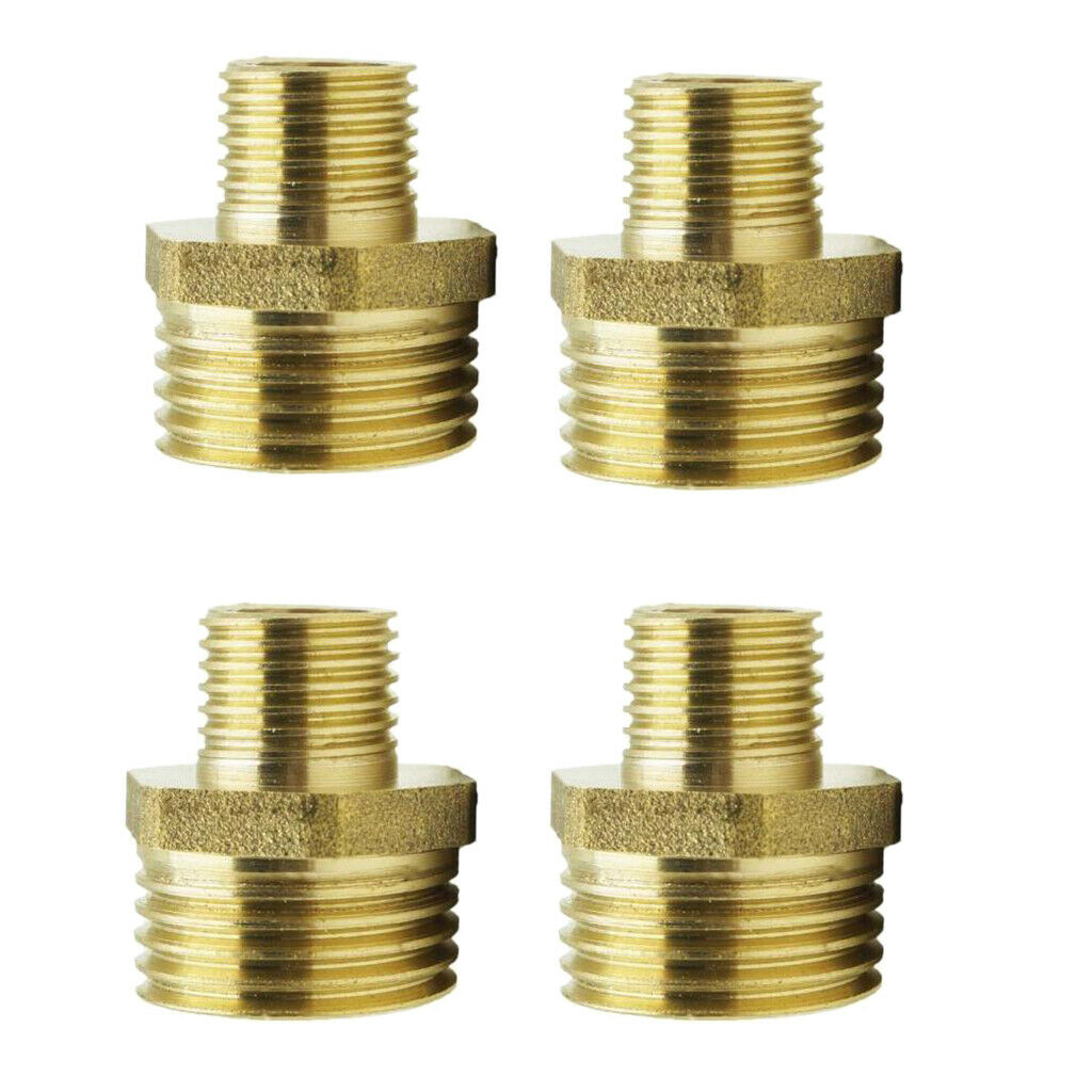 4Pc Brass Barbed Fitting Threaded Coupler Joint Connector 1/2-1/4", 1/2-1/8