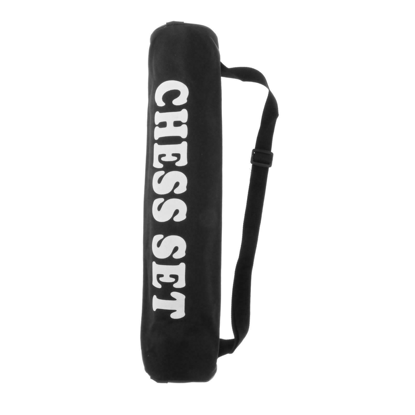 Roll-up Plastic Chess Set Rollable 18" Cloth Board for Adults Kids Outdoor