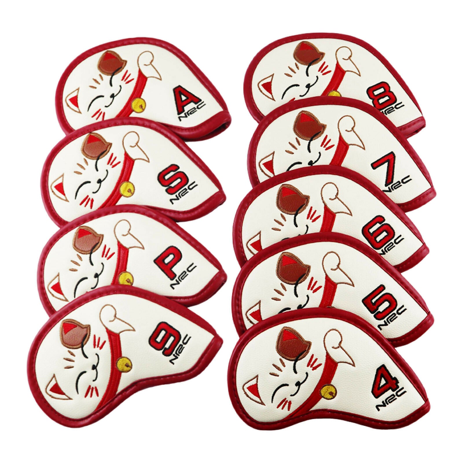 9PCS/Set Golf Club Head Covers, Waterproof Golf Iron Cover Dustproof Covers