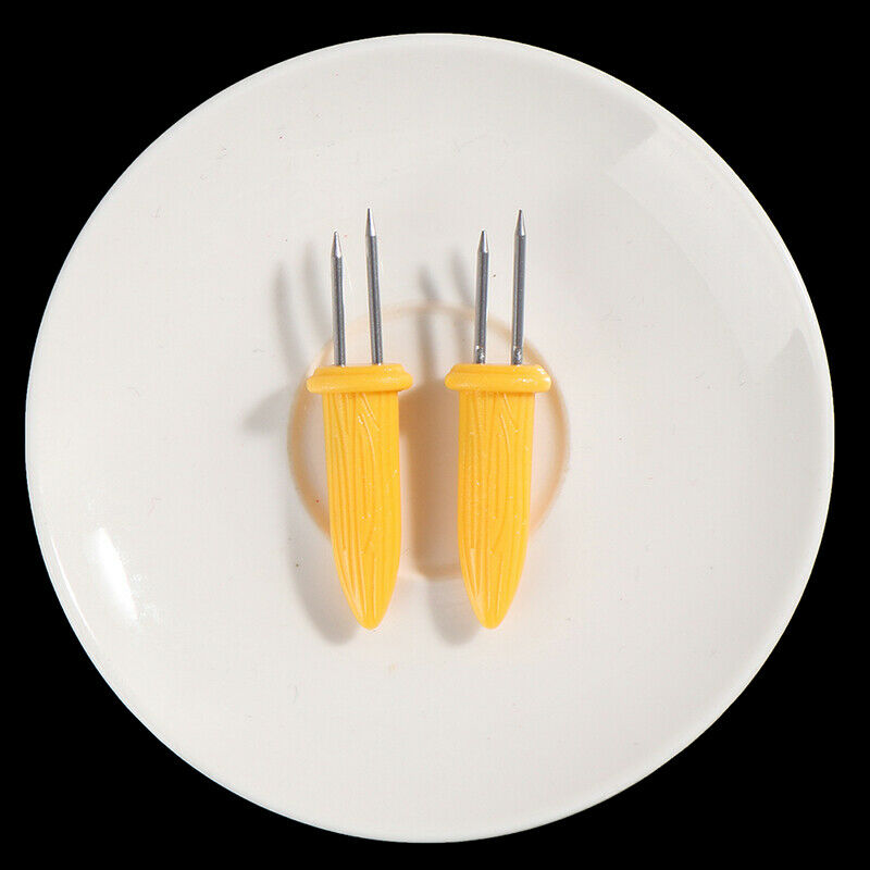 2PCS Corn on The Cob Holders Stainless Steel BBQ Prongs Skewers Forks Gri.l8