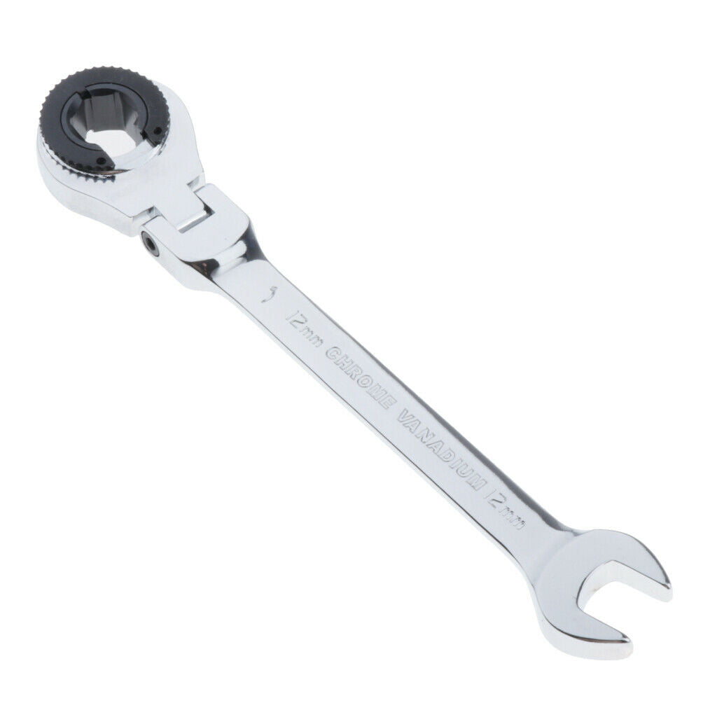 Tubing Ratchet Wrench Horn Spanners Durable Steel Repair Tool Open End 12mm