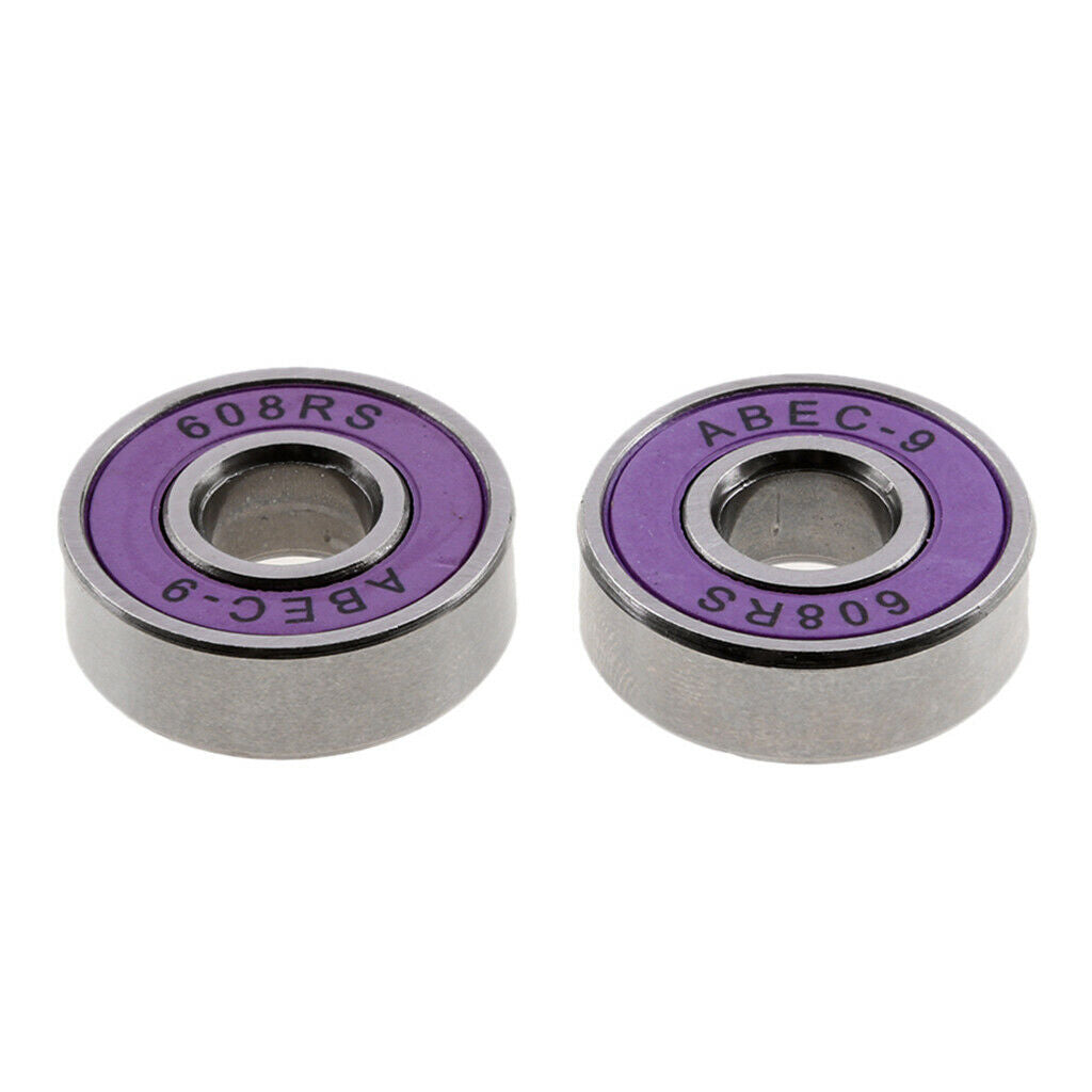 8 Pcs ABEC 9 Bearings High Roller Skate Scooter Skateboard Wheel Purple