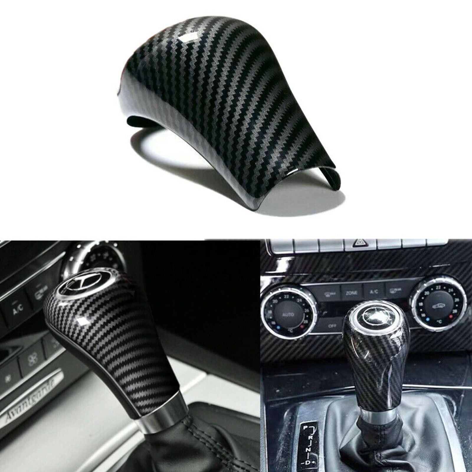 Carbon Fiber Gear Shift Knob Cover For Mercedes-Benz W204 W212 A C E G GLS Class