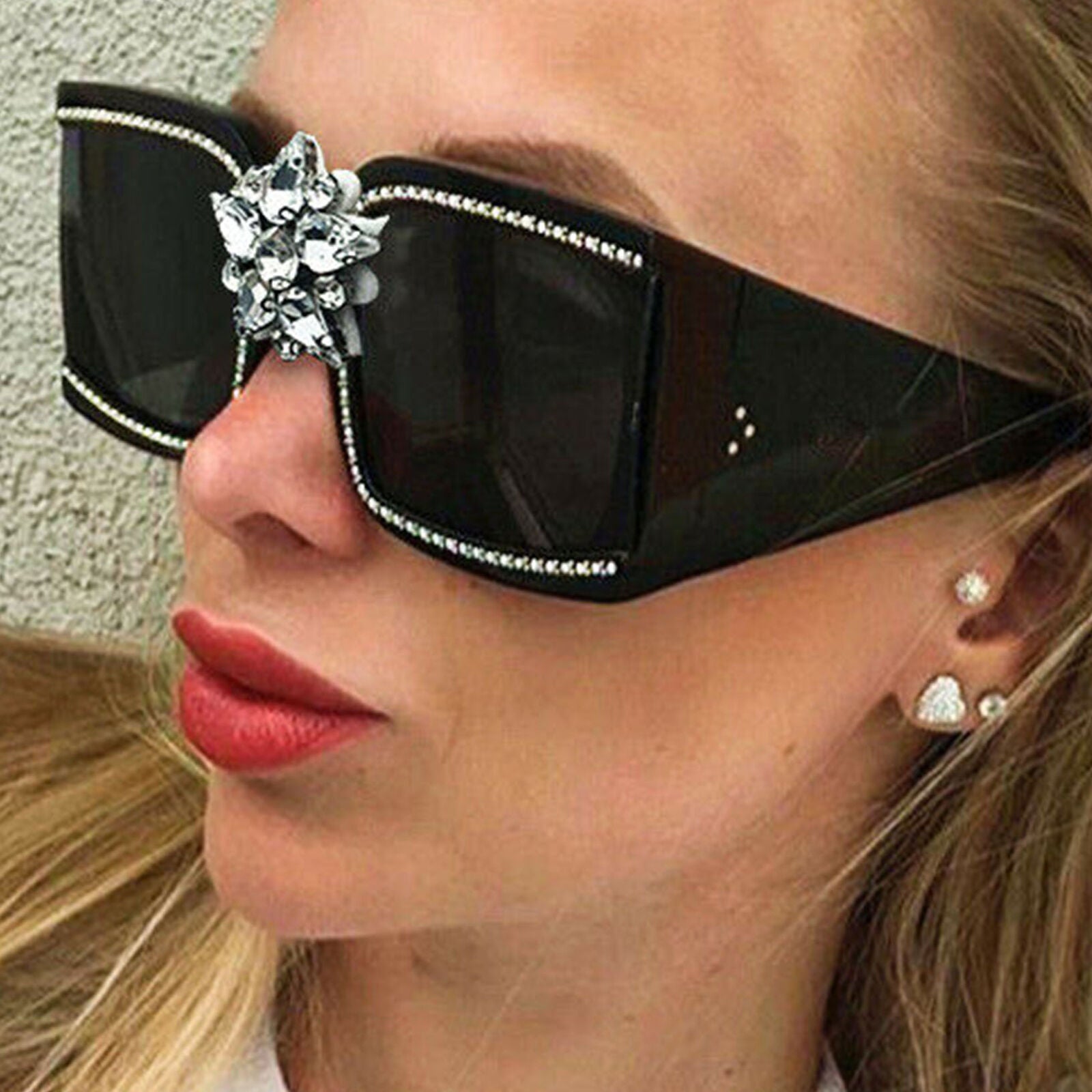 Luxury Rhinestone Sunglasses Women 2020 Fashion Oversized Shades Sun Glasses