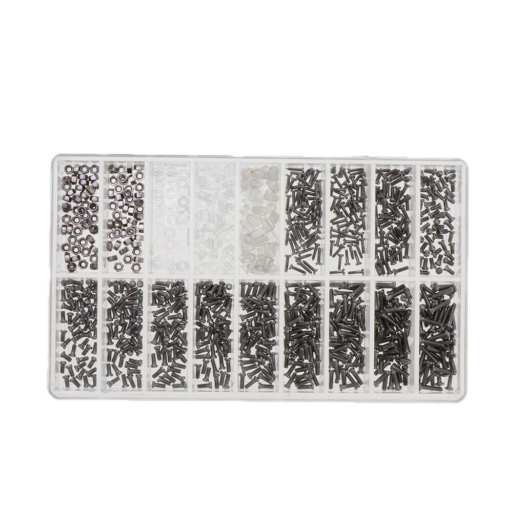 900 Pieces Tiny Sunglasses Screws Nuts for Eyeglass Lenses