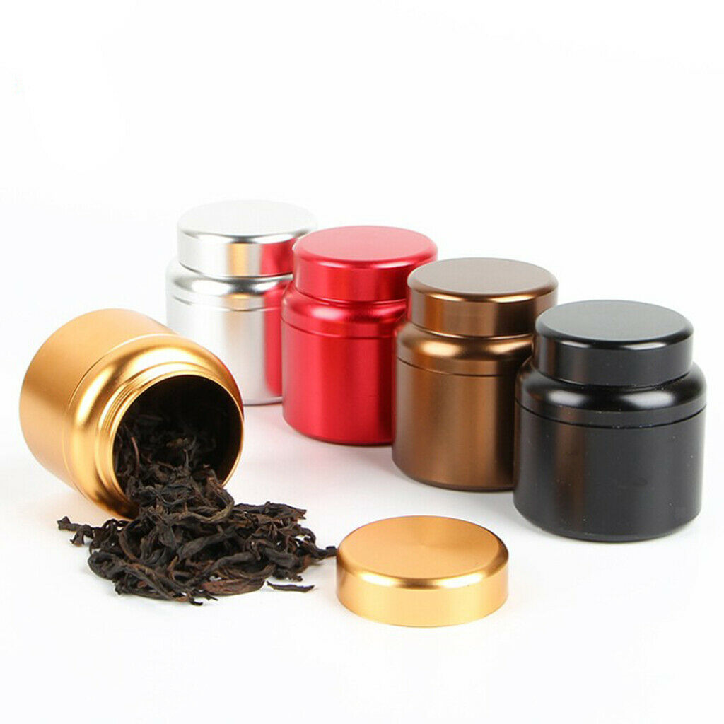 Aluminum Storage Box Coffee Tea Tins Canisters With Airtight Lids Red