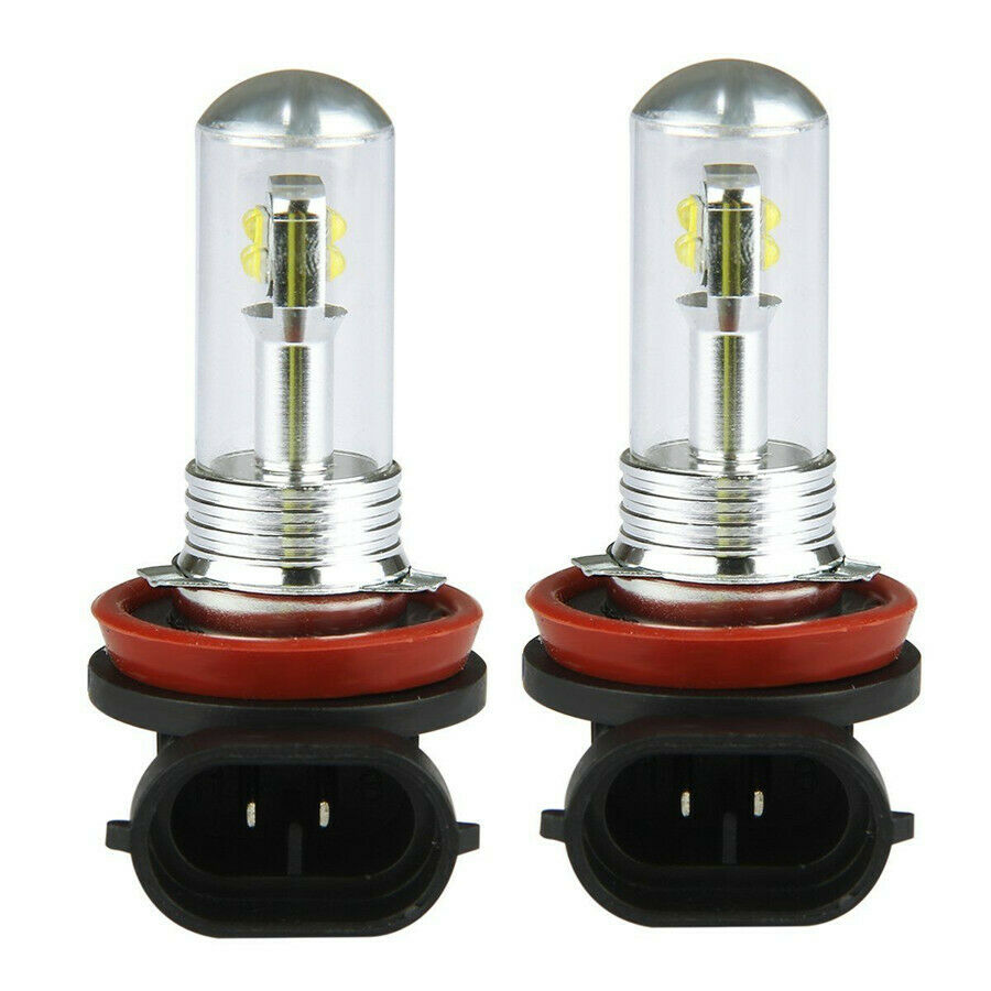 2x White H8 H11 LED Projector Lens DRL Fog Light Bulb 6000K 80W CREE LED Lamp