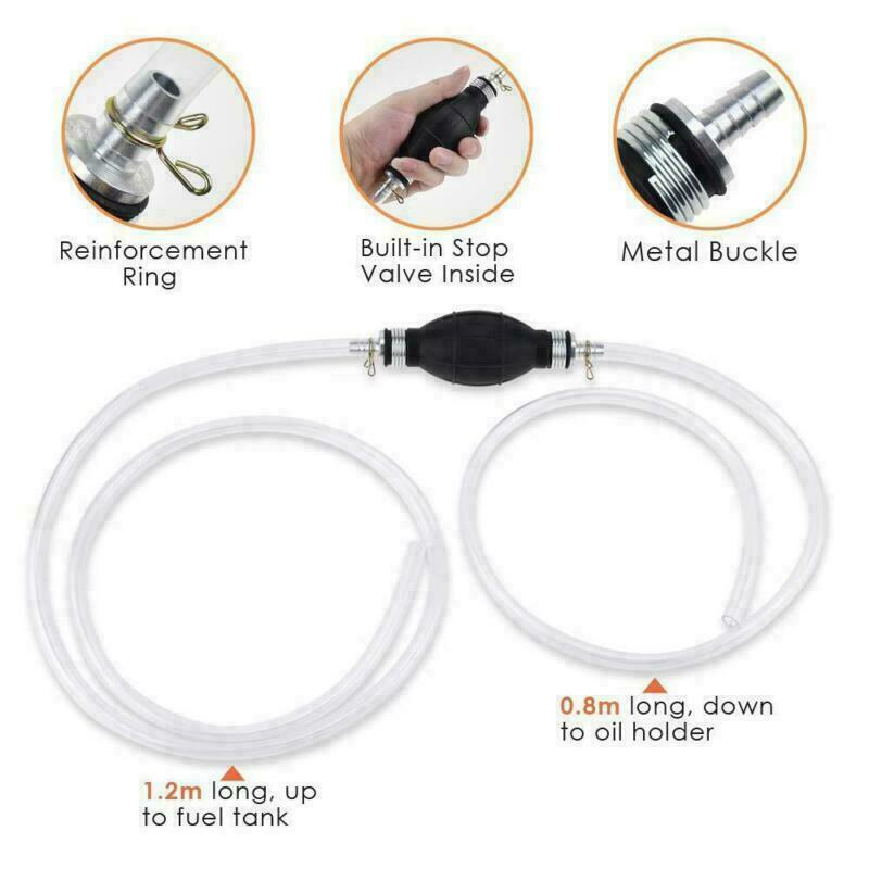 Portable Manual Car Siphon Pump Fuel Gas Transfer Oil Liquid -Hand Air Pumps Kit