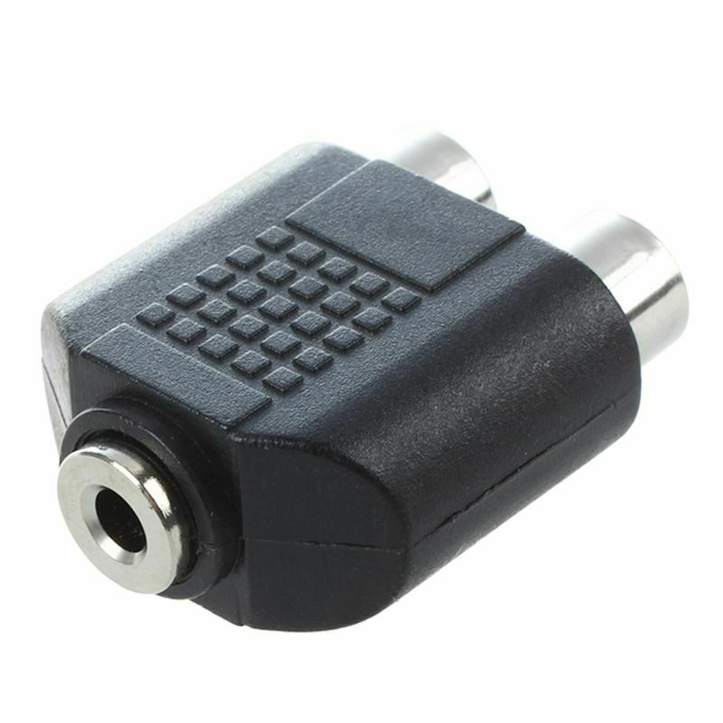 5X( 3.5mm Female Jack to Dual RCA Female Phono Adapter Connector K1A1)