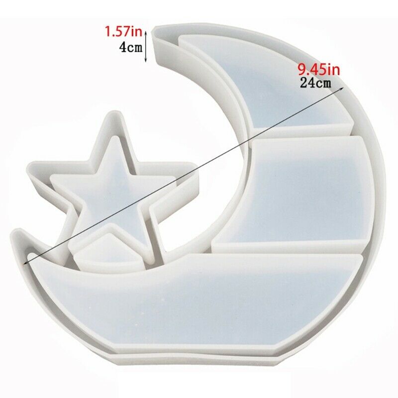 DIY Crystal Moon Plate Mold Epoxy ResinWaterproof Epoxy Silicone Casting Mold