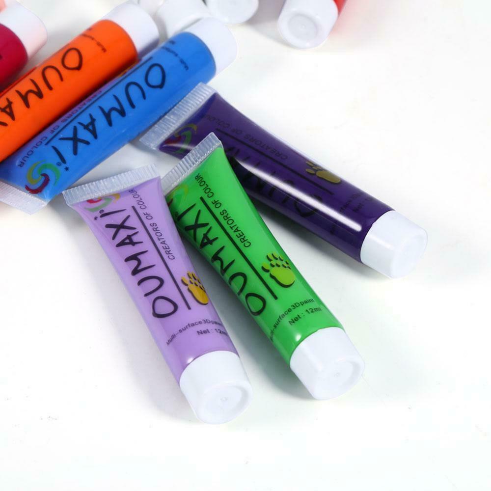 12 Colors Nail Art Tips Paint Tube Pigment Draw Painting Acrylic UV Gel Tool