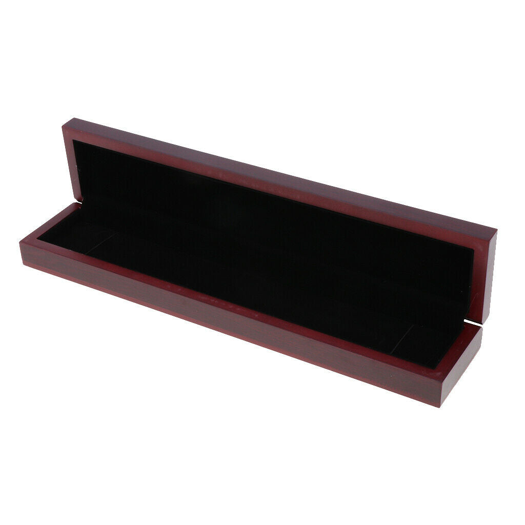 Wood Jewelry Box Jewel Case Cabinet Necklace Storage Organizer 13"x2.8"x1.6"