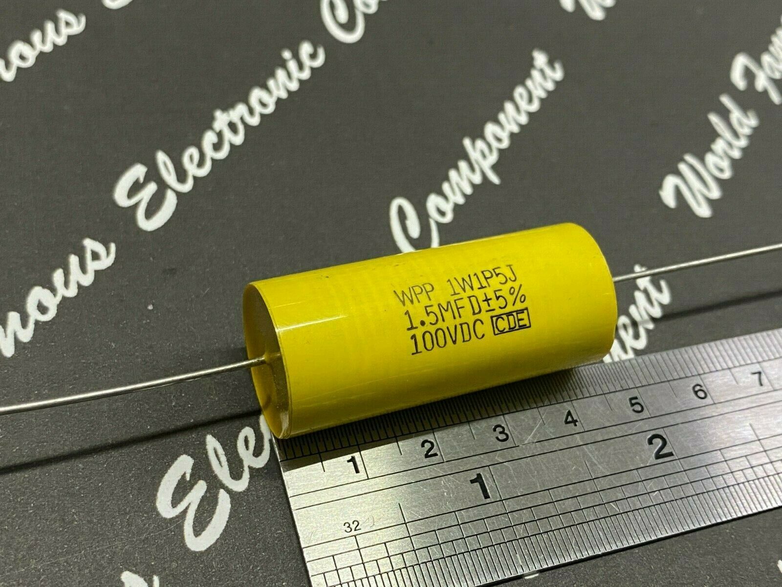 1pc-Cornell Dubilier (CDE) WPP 1.5uF 100V 5% WPP1W1P5J Axial Film Capacitor