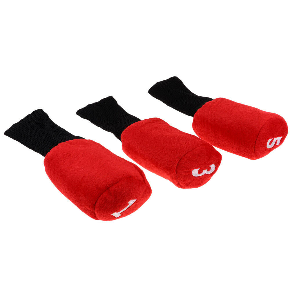 6x Long Neck Black Golf Club Head Cover Headcover with Ball Stamper Stamp