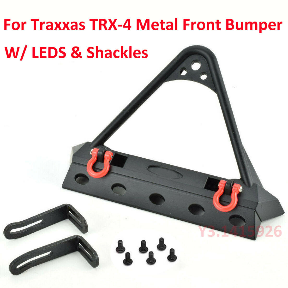 Black Metal Front Bumper W/ Shackles Kit for Traxxas TRX-4 / Axial SCX10
