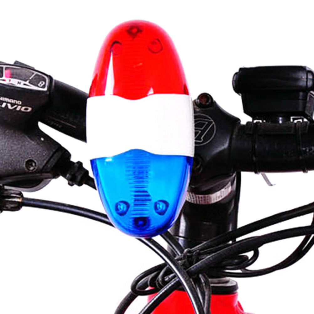 6 bike bicycle police led light + 4 loud siren sound trumpet cycling horn bel BD