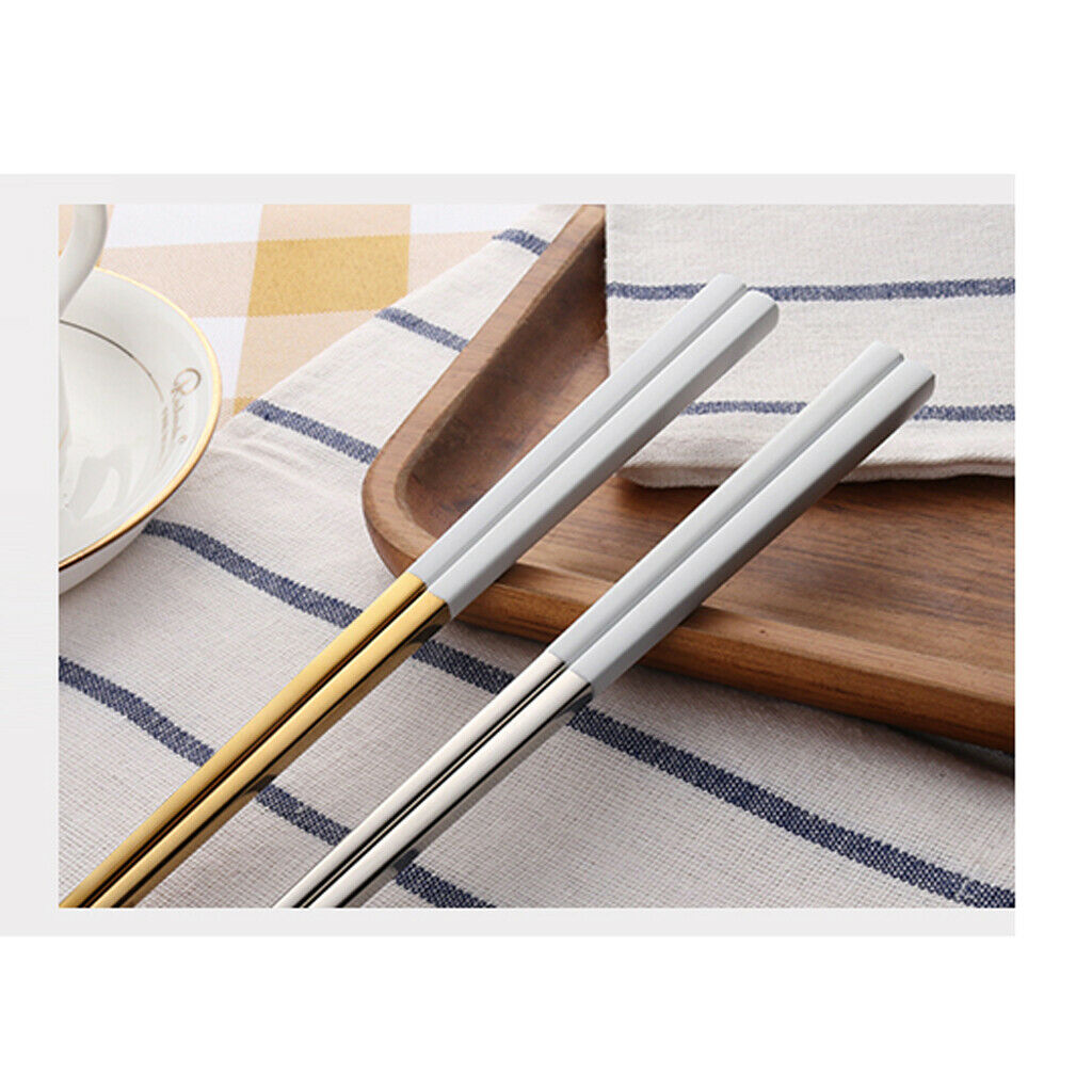 Durable Chopstick Stainless Steel Tableware Square Chopstick