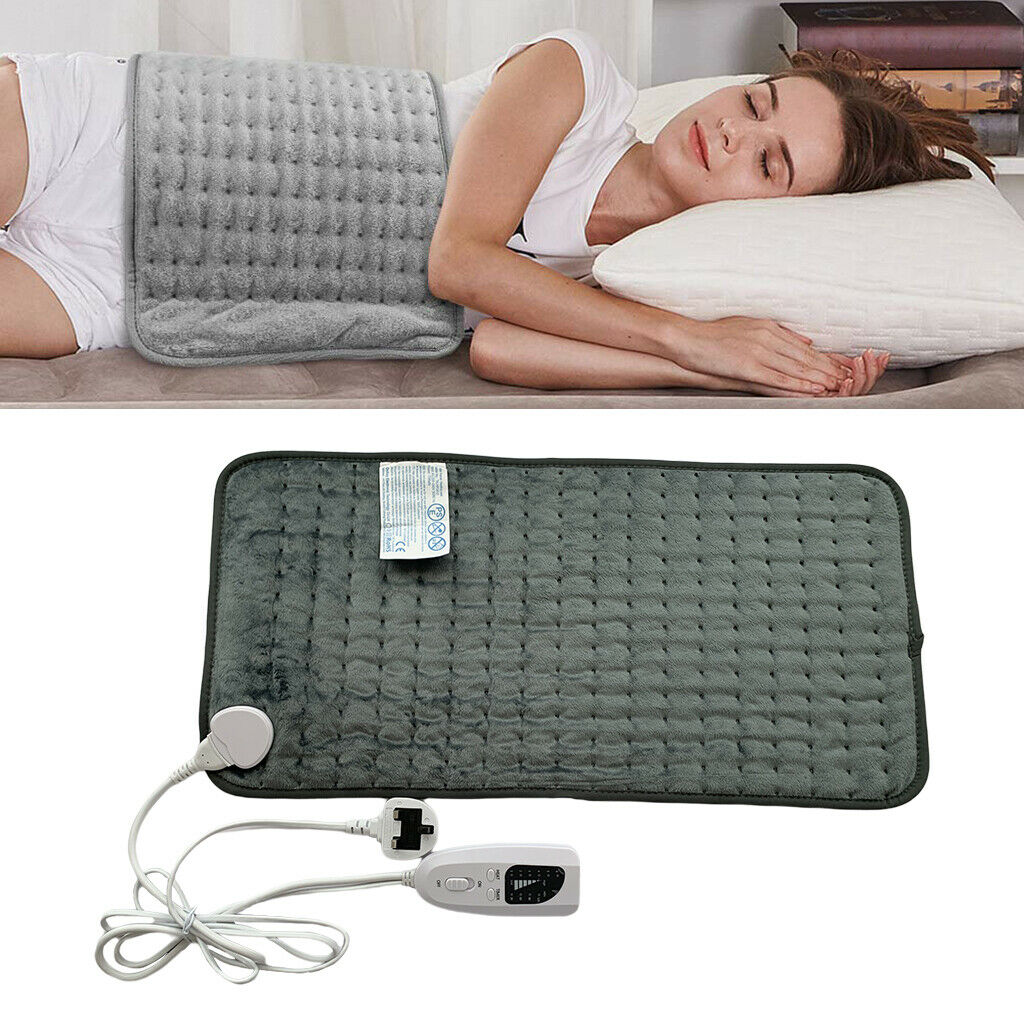 Electric Heated Pad Extra Large 24x12" Mat Stomach Back Pain Relief UK Plug