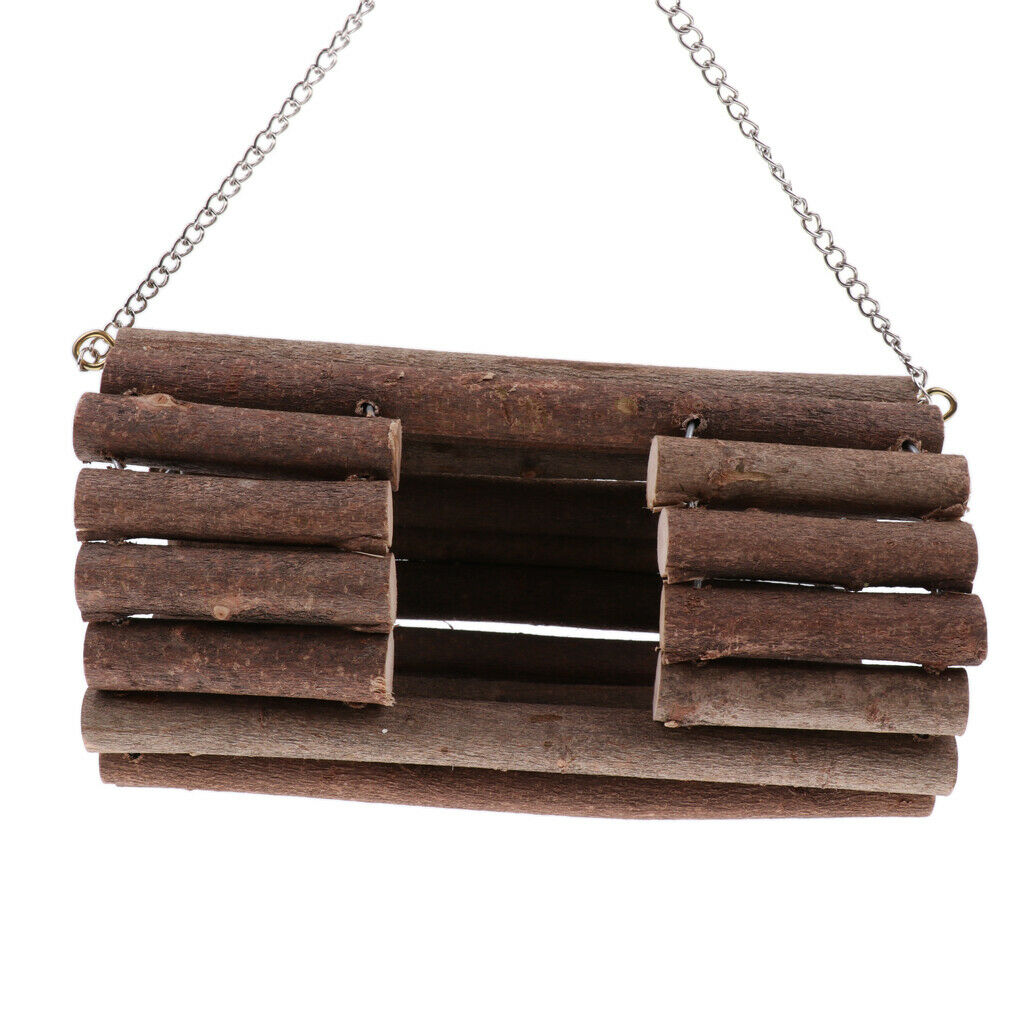 Wooden Small Animal Hammock Hanging Bed Cage Home for Hamster Squirrel Bird