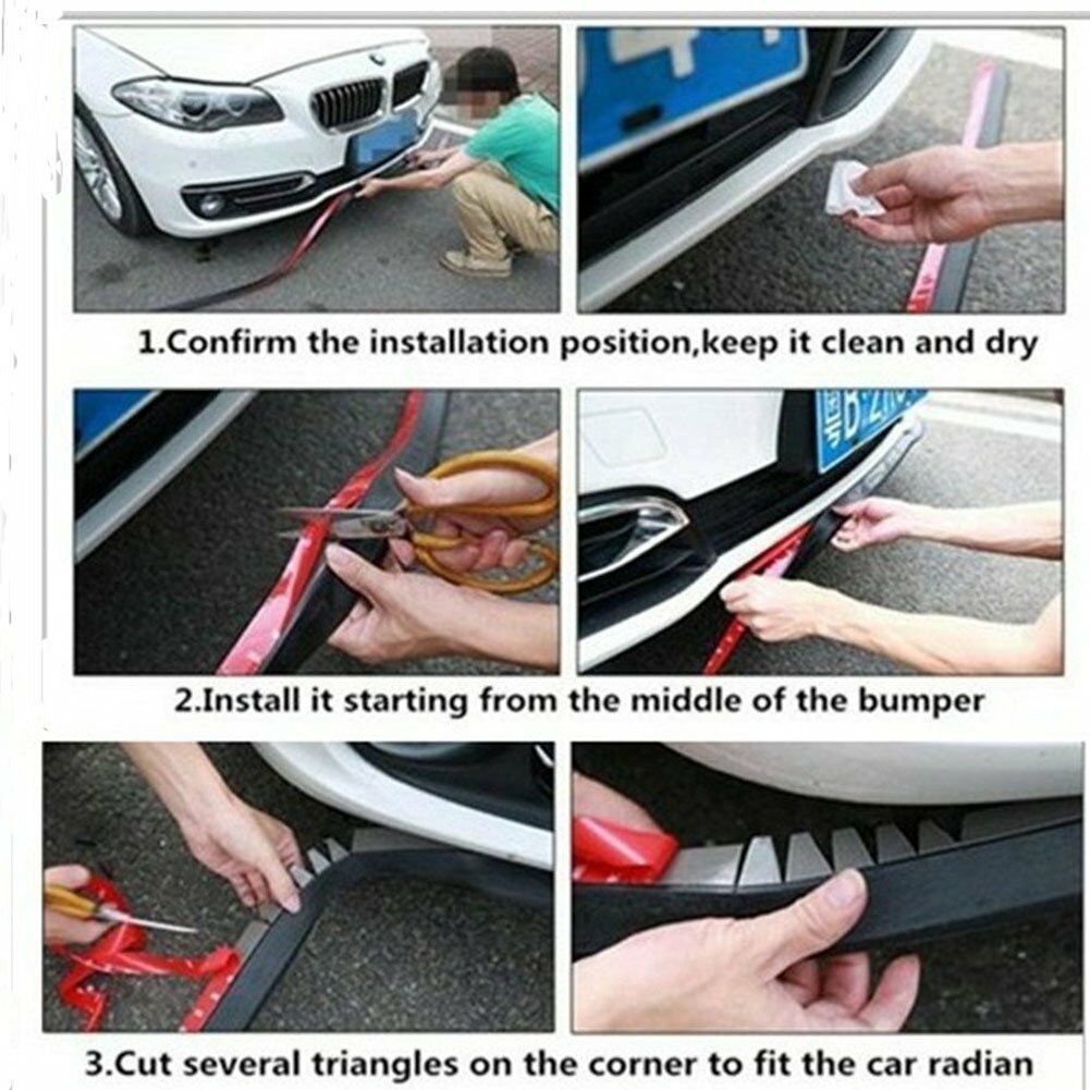 White Carbon Fiber Car Front Bumper Splitter Spoiler Lip valance Skirt Protector