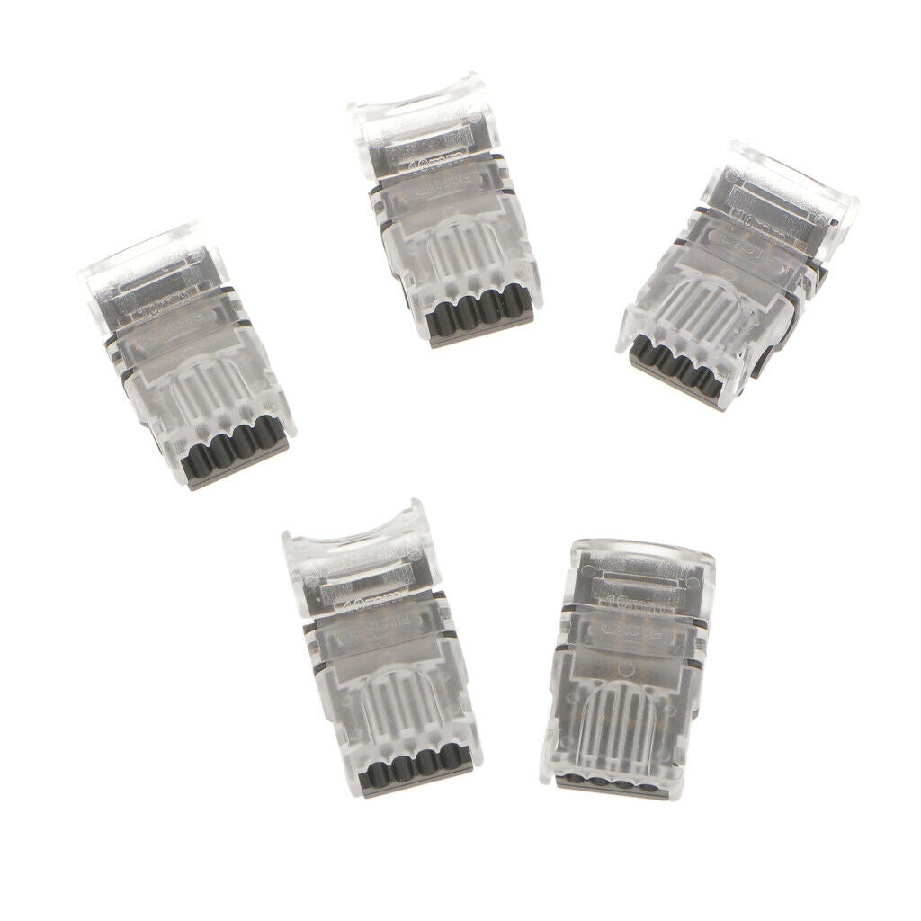 5Piece Solderless 4pin RGB Strip Light Connector Strip to Wire Clasp Connect