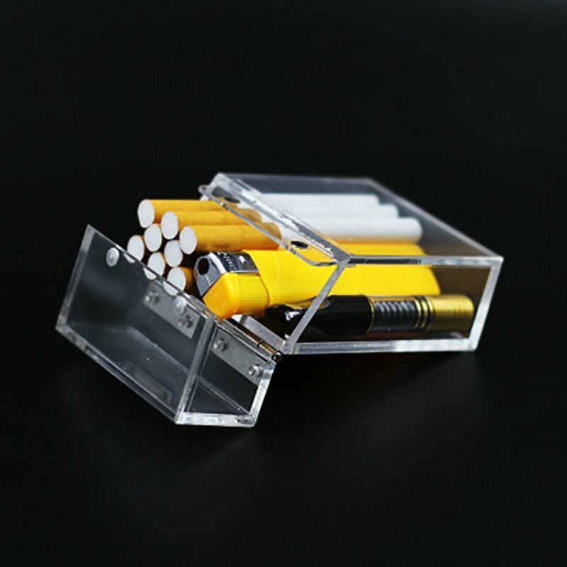 Acrylic Transparent Cigarette Case Portable Package Dust-proof Storage BoxM SJ