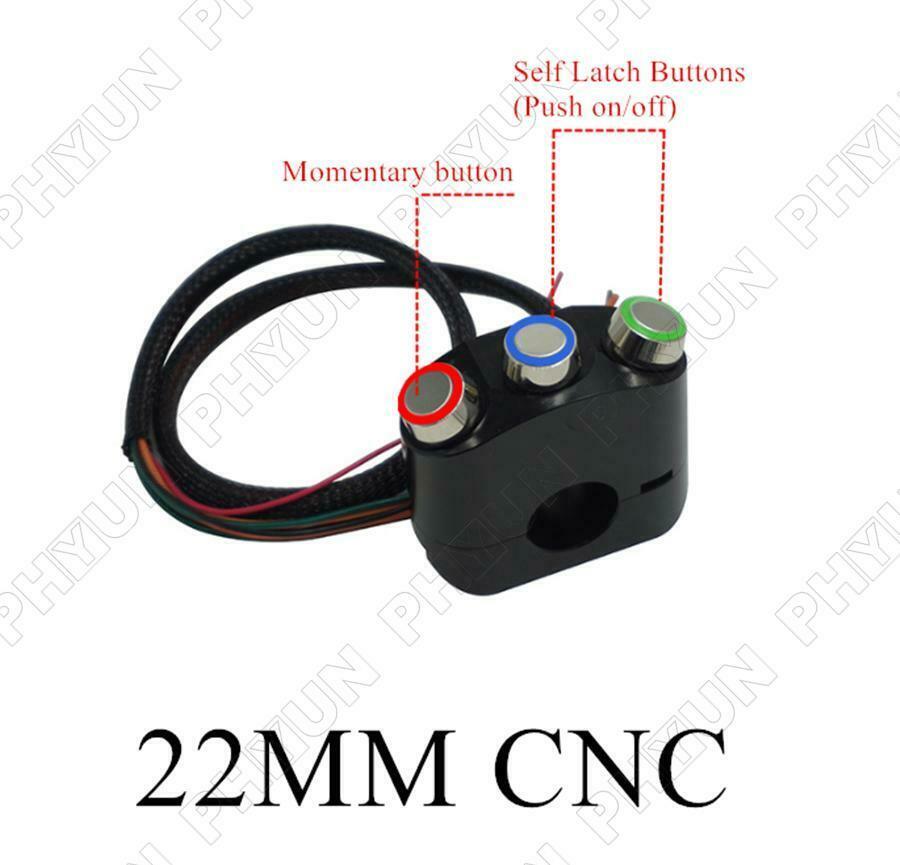 Universal Motorcycle Handlebar Control Switch Headlight Spotlight Start Button