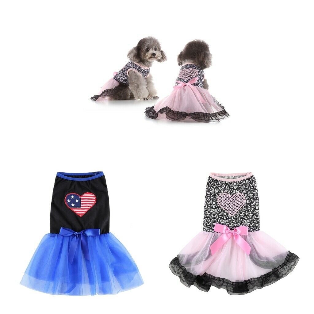 2 lot Dogs Cool Fashion Dress Female Dogs New Year Party Apparel For Puppy